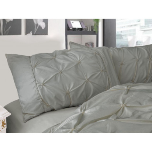 Diamond Pintuck Premium Ultra Soft Queen size Pillowcases 2-Pack -Grey