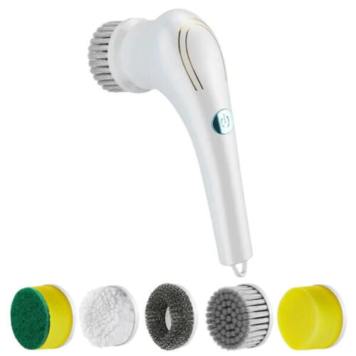 5 In 1 Handheld Electric Cleaning Brush Power Scrubber Cordless USB Rechargeable