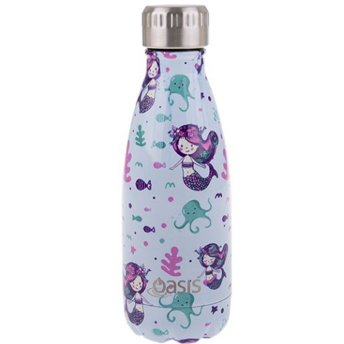 2 x Insulated Drink Bottle Stainless Steel Double Wall Thermo 350ml - Mermaids