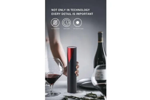 Rechargeable Automatic Wine Bottle Opener - Cordless Corkscrew - Foil Cutter