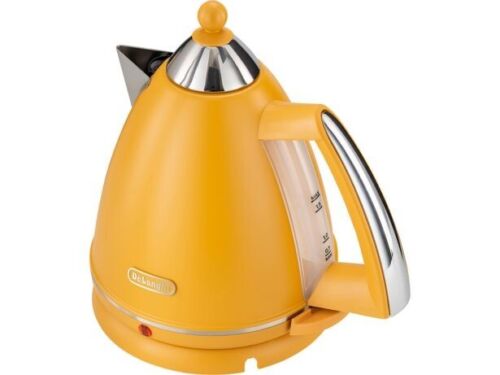 De'Longhi 1.7L Electric Kettle Cordless Swivel Base Water Pot Boiler Jug,  Yellow, Webky