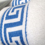 Set of 2 Greek Key Bath Mats White