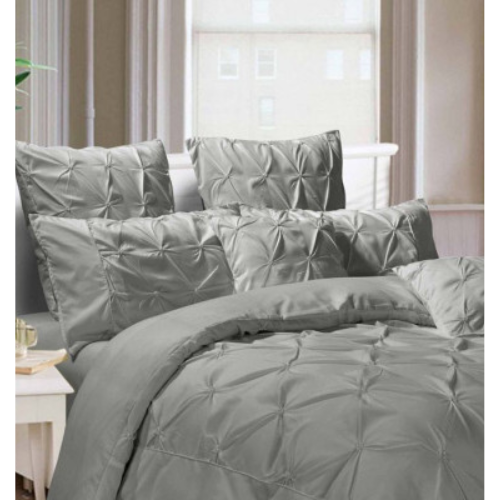 Diamond Pintuck Premium Ultra Soft Queen size Pillowcases 2-Pack -Grey