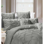 Diamond Pintuck Premium Ultra Soft Queen size Pillowcases 2-Pack -Grey