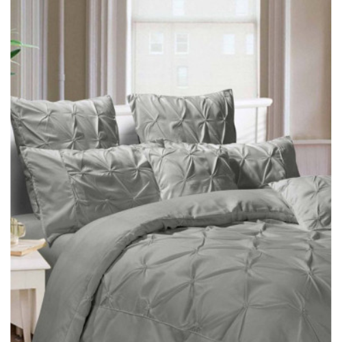 Diamond Pintuck Premium Ultra Soft King size Pillowcases 2-Pack - Grey