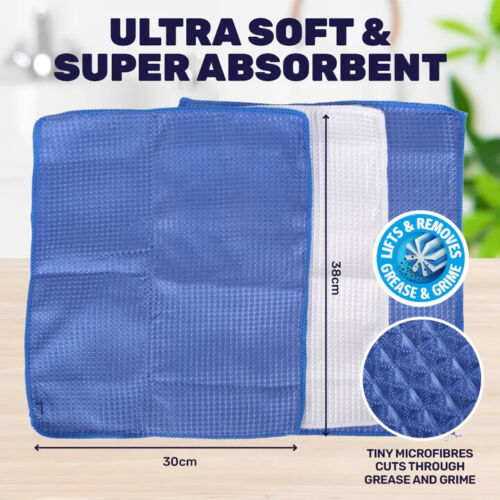 Xtra Kleen 72PCE Microfibre Kitchen Cloth Lint Free Super Absorbent 30 x 38cm