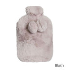 J.Elliot Home Amara Hot Water Bottle with Super Plush Faux Fur Cover Blush