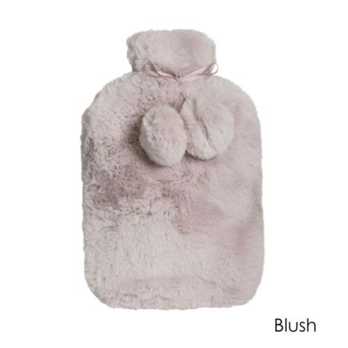 J.Elliot Home Amara Hot Water Bottle with Super Plush Faux Fur Cover Blush