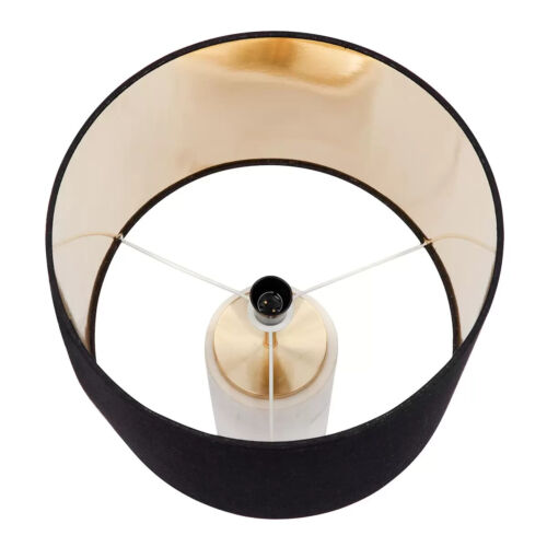 CAFE Lighting & Living Paola Marble Table Lamp with Black Shade White