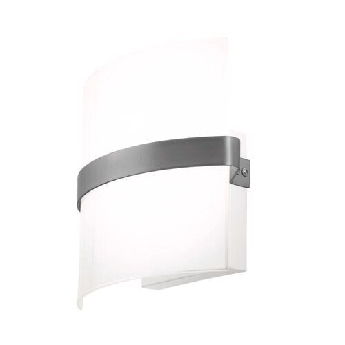 Brilliant 20cm Kota Frost Glass With Satin Nickle Details Wall Light Sconce