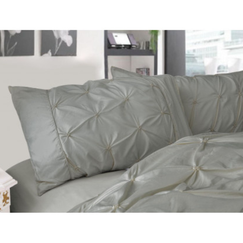 Diamond Pintuck Premium Ultra Soft King size Pillowcases 2-Pack - Grey