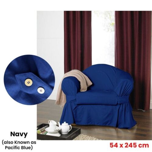 IDC Homewares 1 Seater Cotton Sofa Cover 54 x 245 cm Navy (also known as Pacific Blue)