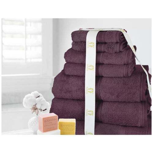 Ramesses 100% Cotton Towel Aubergine 7 Piece Set