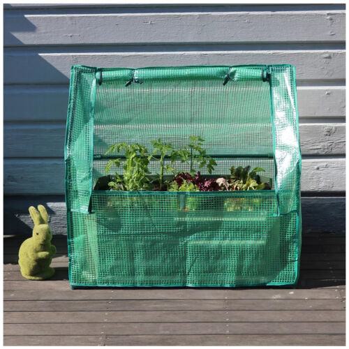 Greenlife Patio Garden Bed with Greenhouse Cover & Base 80 x 50 x 30cm Charcoal
