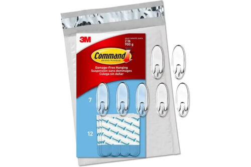 Command Medium Clear Oval Value Pack, 7 Hooks and 12 Strips, CL091-7NA