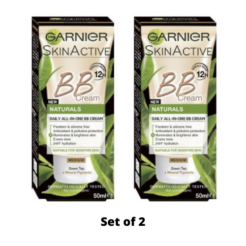 BB Cream Naturals MEDIUM Daily All-In-One,99% Natural Ingredients,Vit E Set of 2
