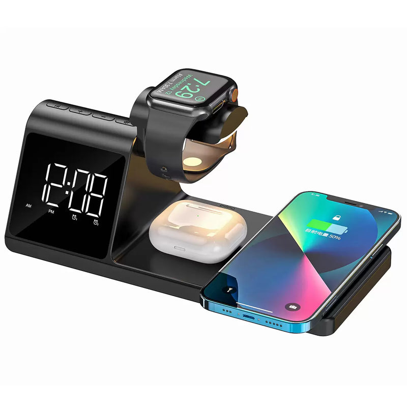 REWYRE 5 In 1 Alarm Clock With Wireless Charger SY-W0511BLK