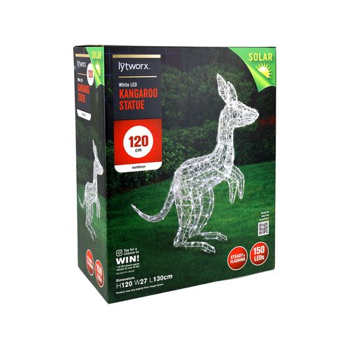 Christmas Festive LED Lytworx 120cm Solar White Kangaroo