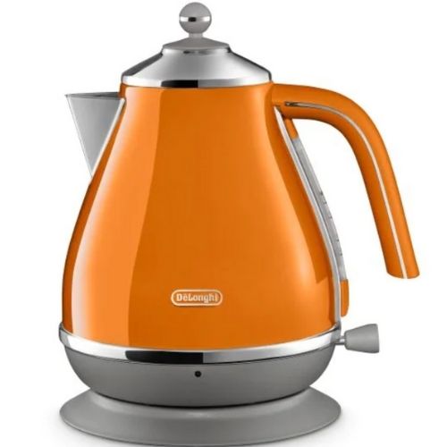 Delonghi 1.7L Electric Kettle Stainless Steel Water Pot Boiler Jug, Rome Orange