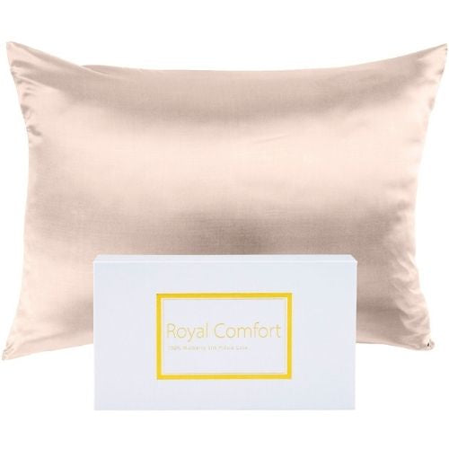 100% Mulberry Pure Silk Pillow Case - Champagne Pink