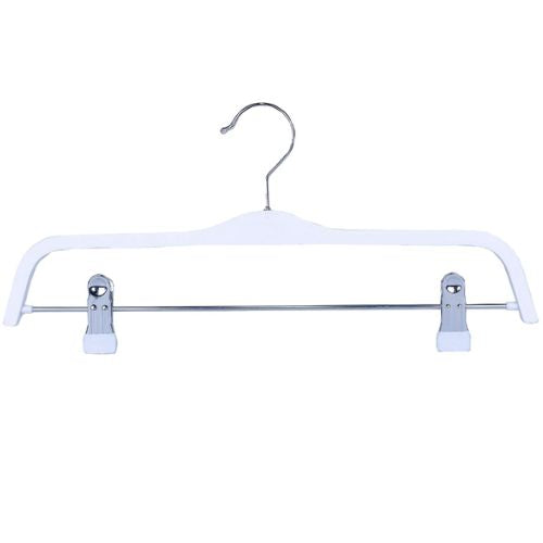 12 x Sunfresh Wooden Clip Clothes Hanger Metal Hook Pants Skirt Hangers - White