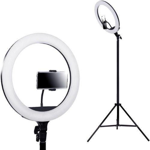 14" Camera LED Ring Light W/ Phone Holder 5600K Dimmable Stand MakeUp Studio