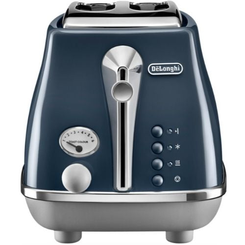 2 Slice Toaster DeLonghi 900W Extra Lift with Removable Crumb Tray - London Blue