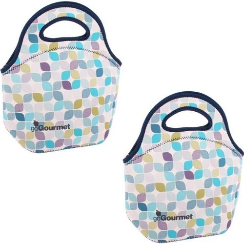 2 x Go Gourmet Lunch Tote Insulated Neoprene Bag - Neo-Leaf