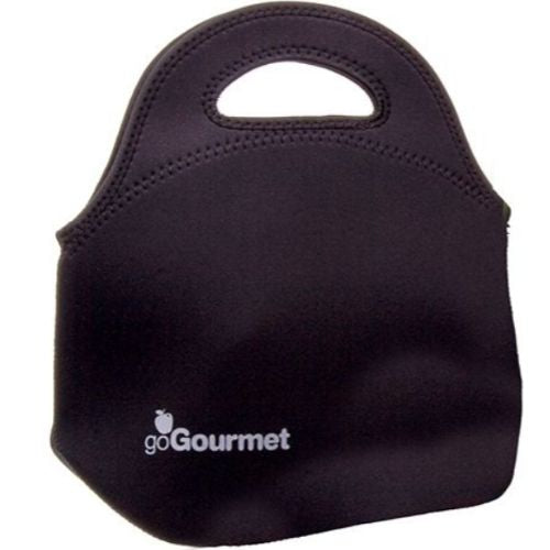 2 X Go Gourmet Lunch Tote Insulated Carry Bag Black Neoprene Handles F