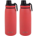 2 x Oasis Insulated Sports Bottle W/ Screw Cap Double Wall Stainless Steel 780ml Coral