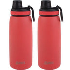 2 x Oasis Insulated Sports Bottle W/ Screw Cap Double Wall Stainless Steel 780ml Coral