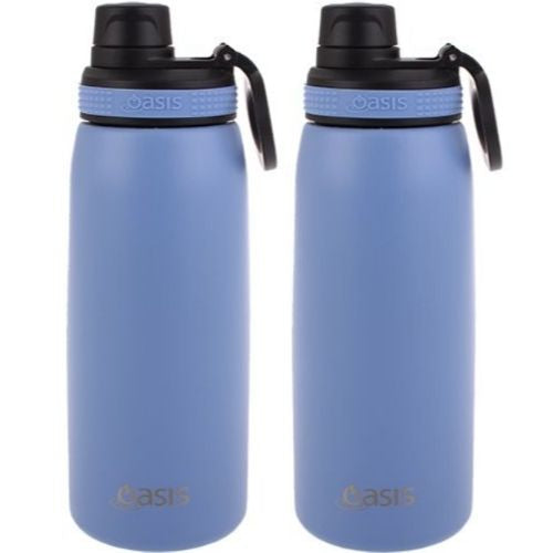 2 x Oasis Insulated Sports Bottle W/ Screw Cap Double Wall Stainless Steel 780ml Lilac