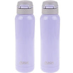 2 X Oasis Insulated Sports Water Bottle Stainless Steel Flask With Straw 500ml - Lilac