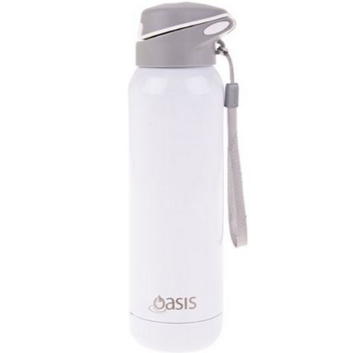 2 x Oasis Insulated Sports Water Bottle Stainless Steel With Straw Oasis 500ml - White