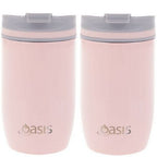 2 x Oasis Insulated Travel Cup 300ml - Soft Pink