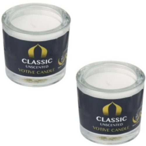 2 X Votive Candles Unscented Classic 6.5 x 6cm White Home Decor Dinner Candle