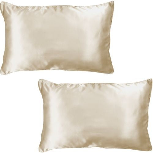 2x Ardor Mulberry Silk Standard Pillowcases Genuine Soft Pillow Covers - Ivory