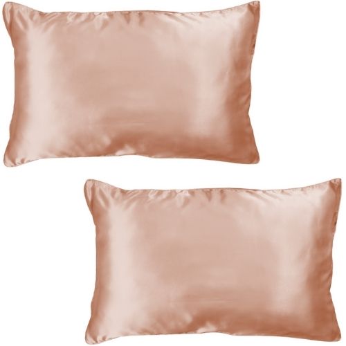 2 x Ardor Mulberry Silk Standard Pillowcases - Peach