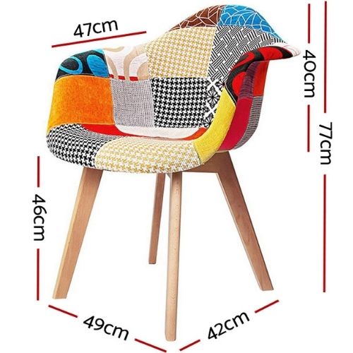 2x Artiss Fabric Dining Chairs Furniture Kitchen Living Room Chair Wooden Legs