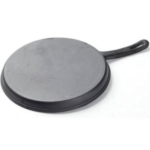 2 x Cast Iron Frying Pan Skillet Griddle Sizzle Fry Platter 26cm Round Frypan