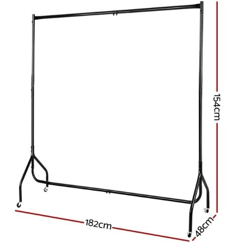 2 x Clothes Rack Metal Garment Coat Hanger Shelf Portable Display Rolling Stand