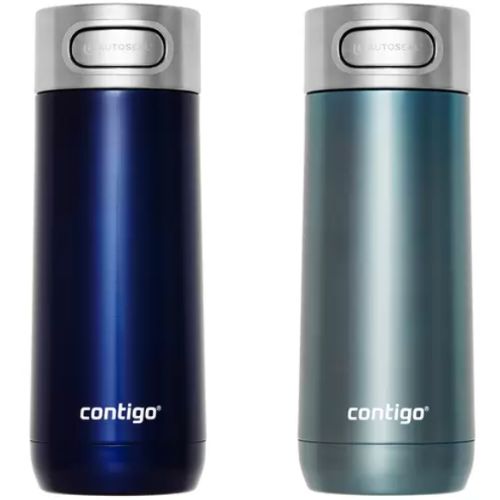 2 x Contigo Autoseal Vacuum-Insulated Travel Mug 414 ml - Monaco/Cotton Candy