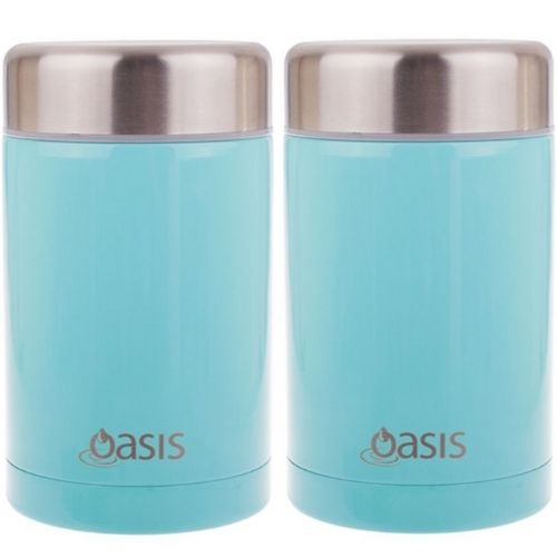 2 x Food Flask Vacuum Insulated Stainless Steel Soup Container 450ml - Spearmint
