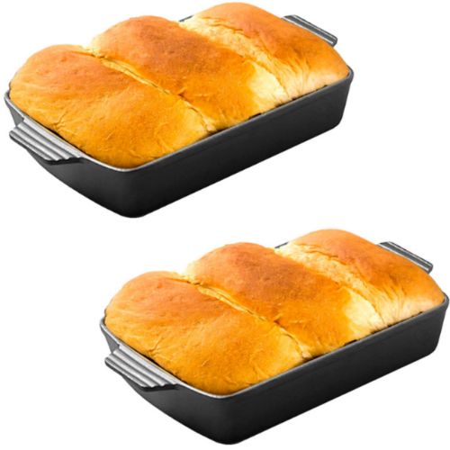 2 x Lasagna Baking Roasting Pan Cast Iron Rectangle Bread Cake Baking Dish 33cm