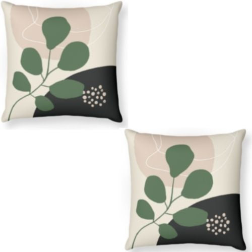 2 x Mojo 50cm Cushion Covers Home Decor Eucalyptus Abstract Throw Pillow Cases