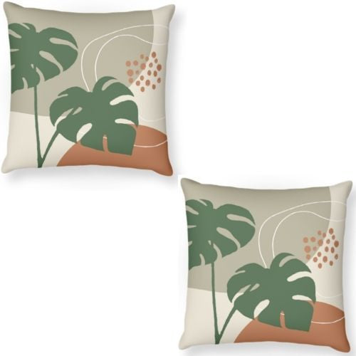 2 x Mojo 50cm Cushion Covers Home Decor Monstera Abstract Throw Pillow Cases