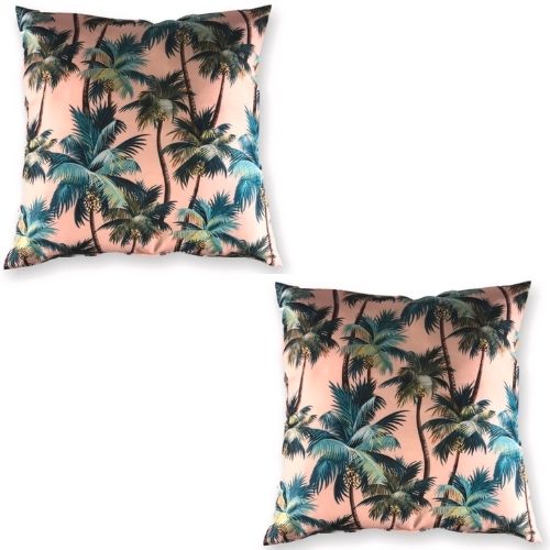 2 x Mojo Cushion Cover Throw Pillow Case 45x45cm L.A. Palm Pink Design Polyester