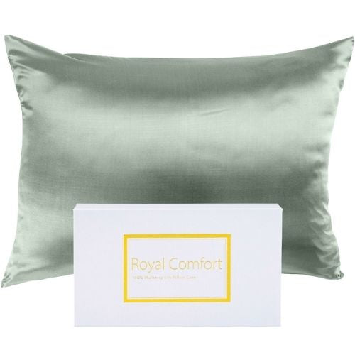2x Mulberry Silk Pillow Case 51 x 76cm Hypoallergenic Pillowcase Soft Cover Sage