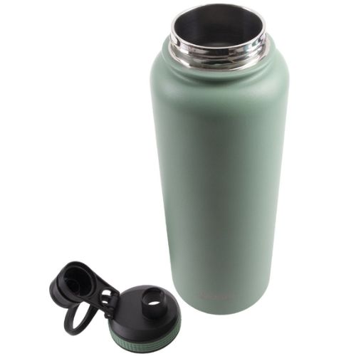 2 x Oasis 1.1L Stainless Steel Insulated Sports Bottle w Screw Cap - Sage Green