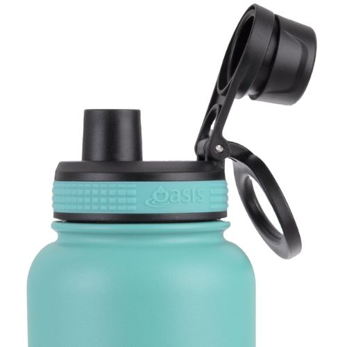 2 x Oasis 1.1L Stainless Steel Insulated Sports Bottle w/ Screw Cap - Turquoise